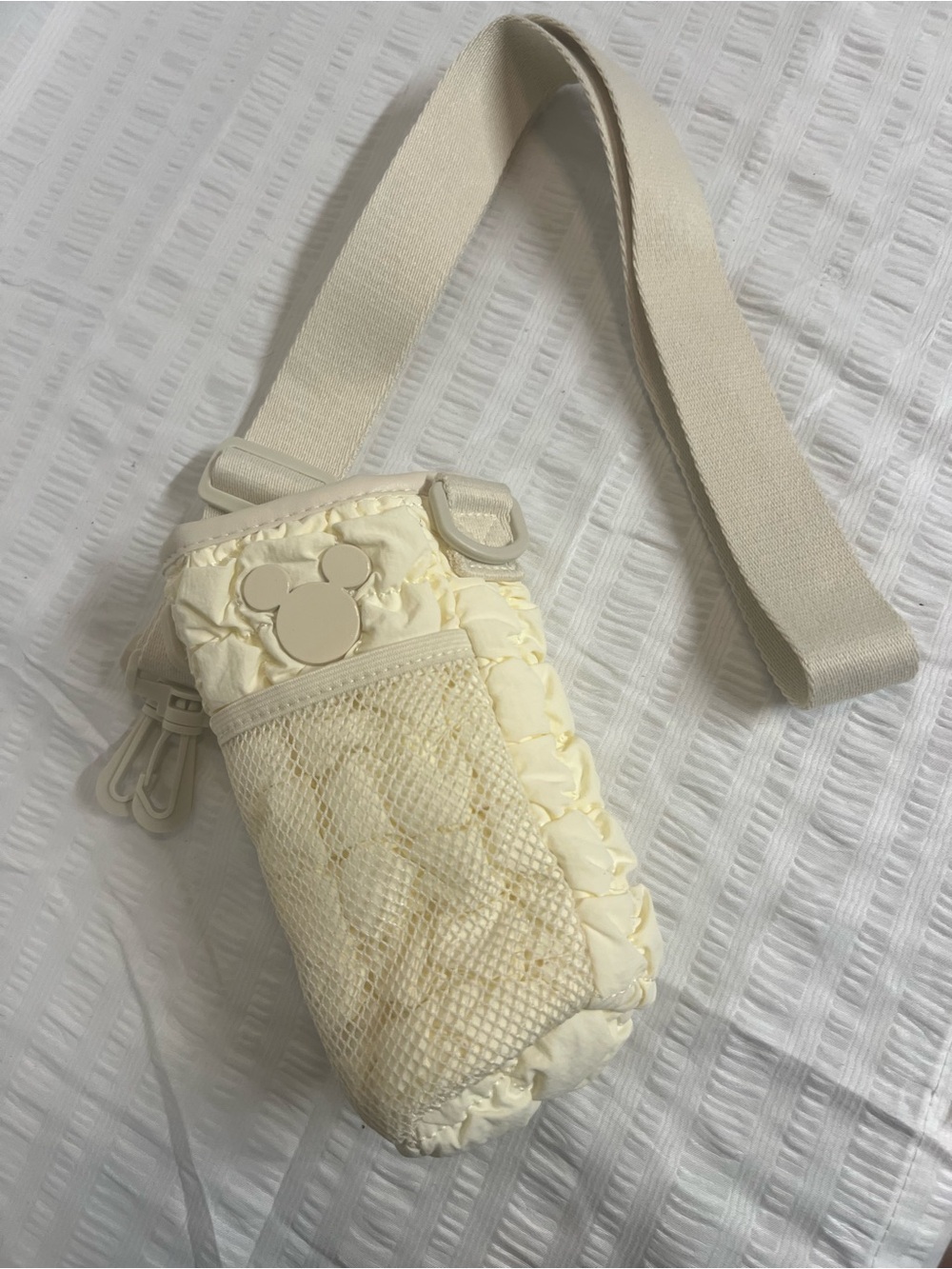 Disney Cream Quilted Crossbody Pouch Bag NWOT
